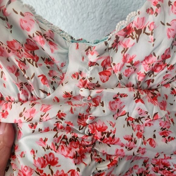 O vianca  rushed sides ties ends floral dress - Picture 7 of 16